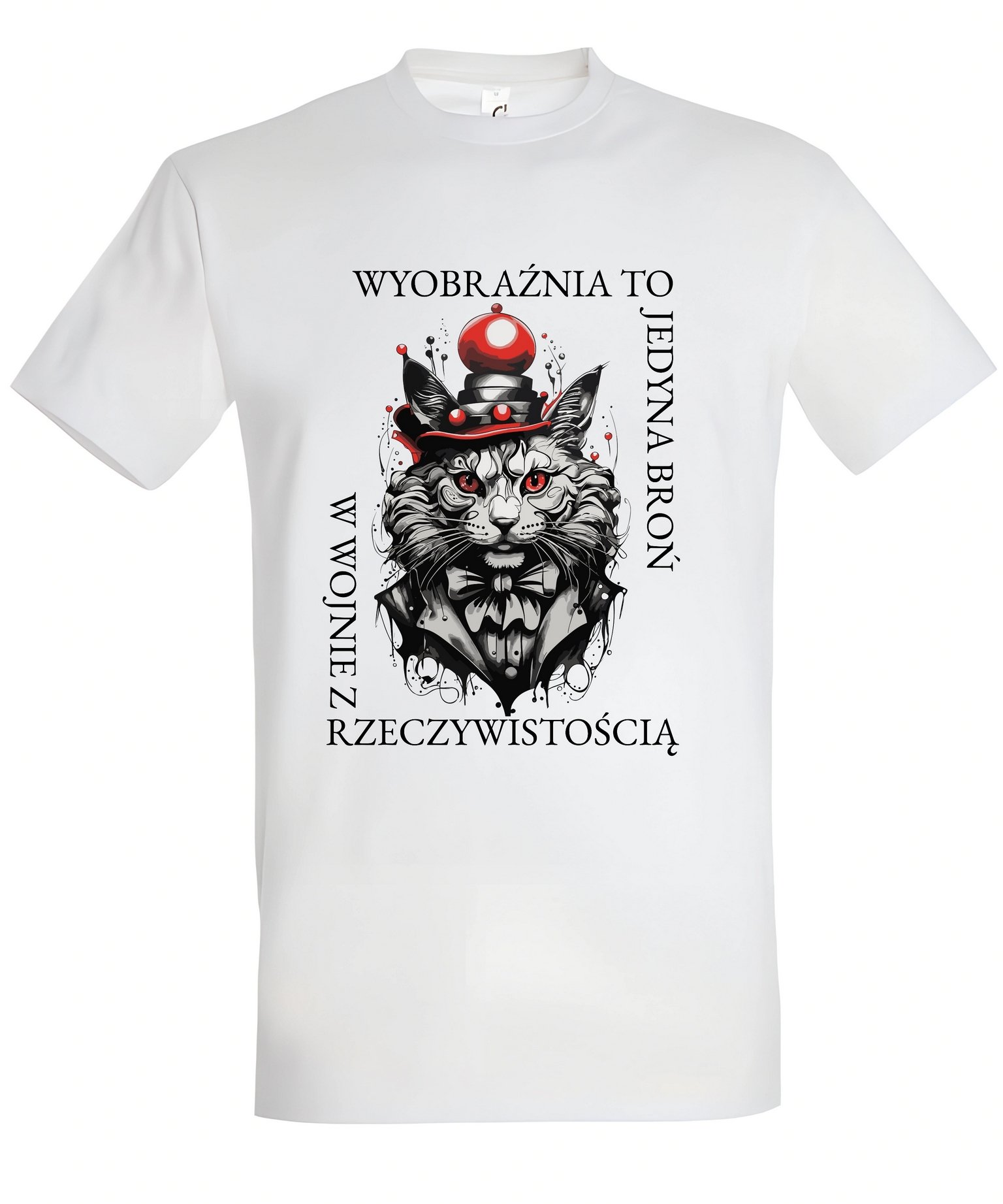 Klasyczna koszulka z kotem Wyobraźnia to jedyna broń w wojnie z rzeczywistością