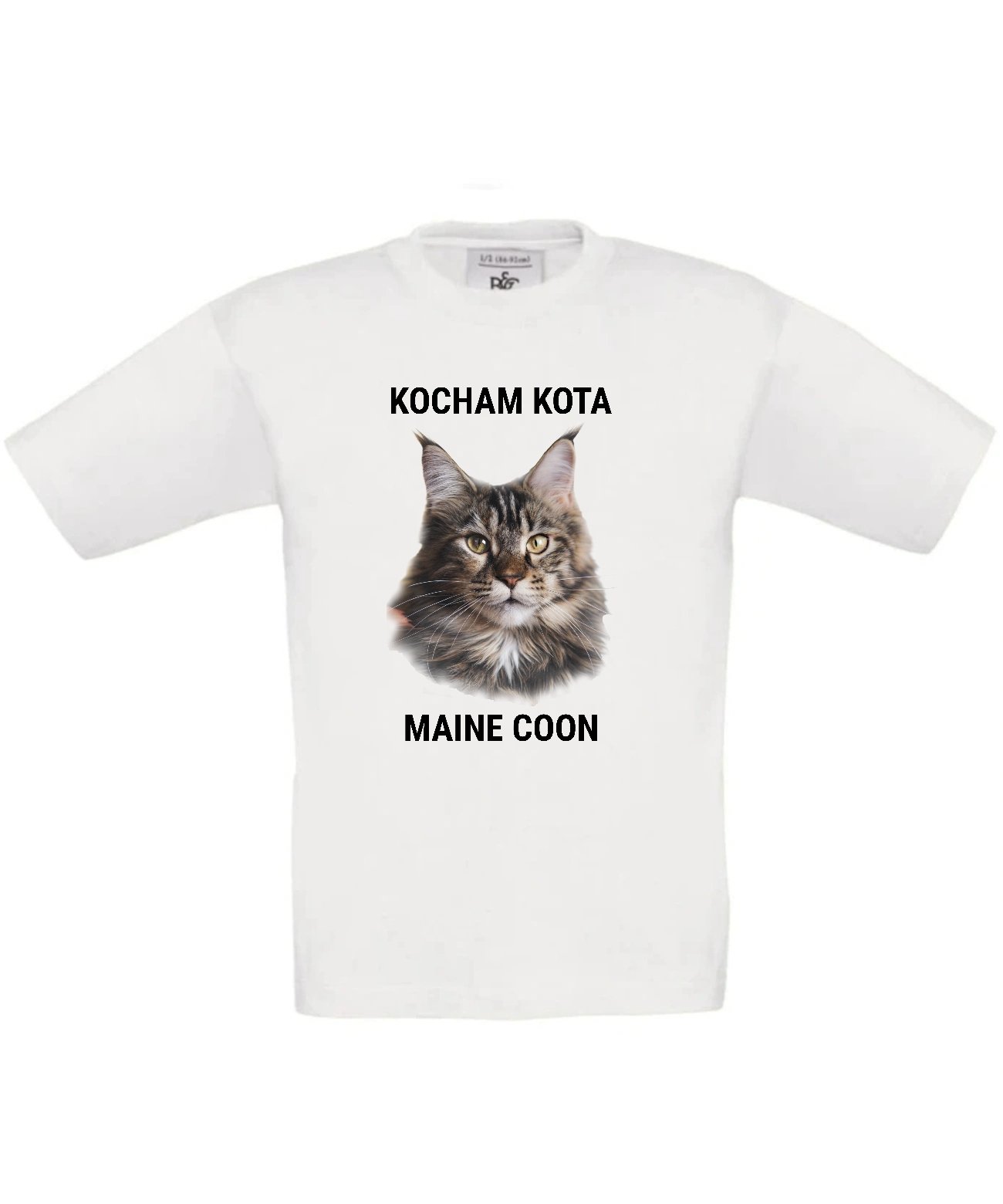 Dziecięca koszulka z kotem Kocham kota Maine Coon