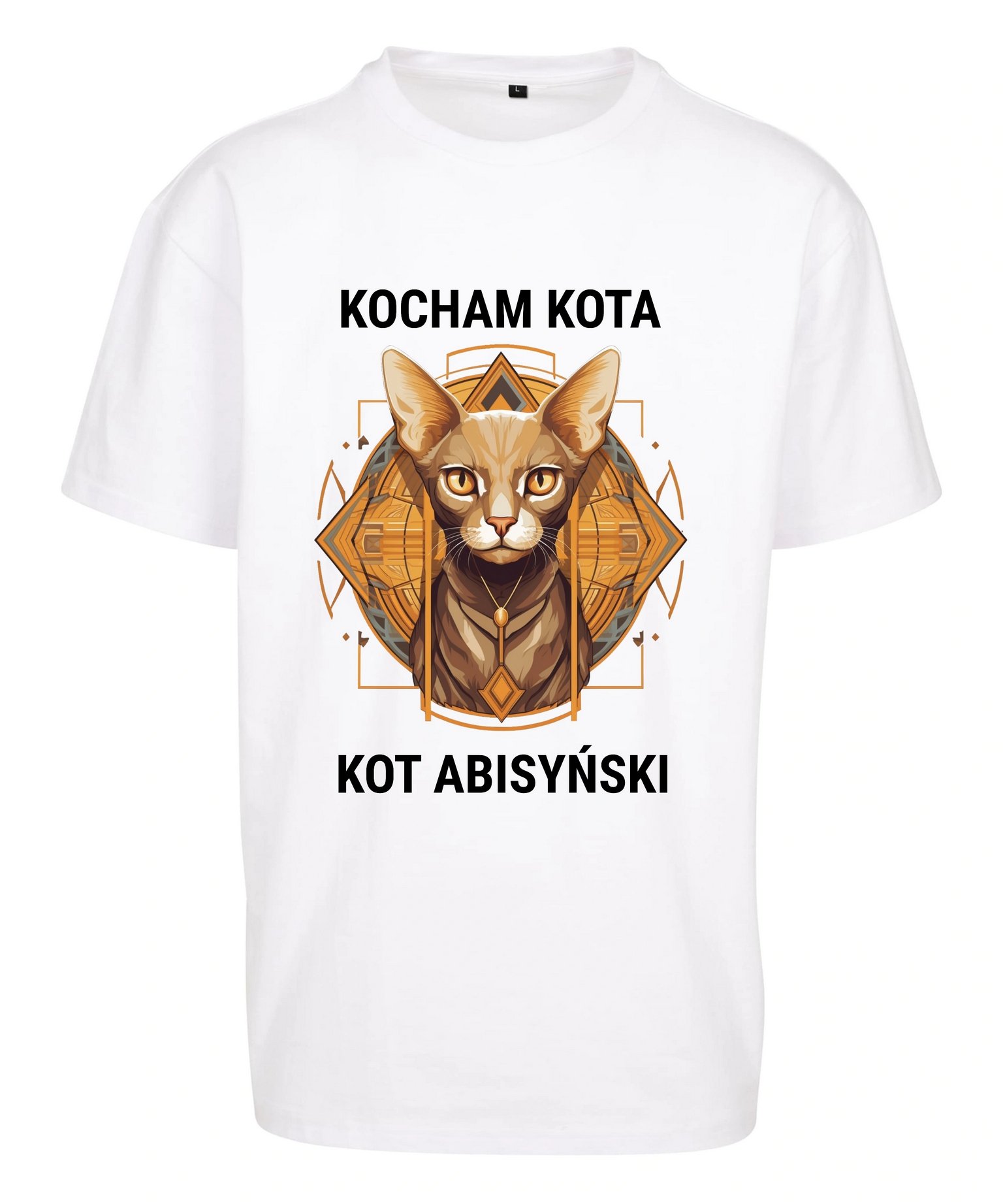 Oversize koszulka z kotem Kocham kota Kot abisyński