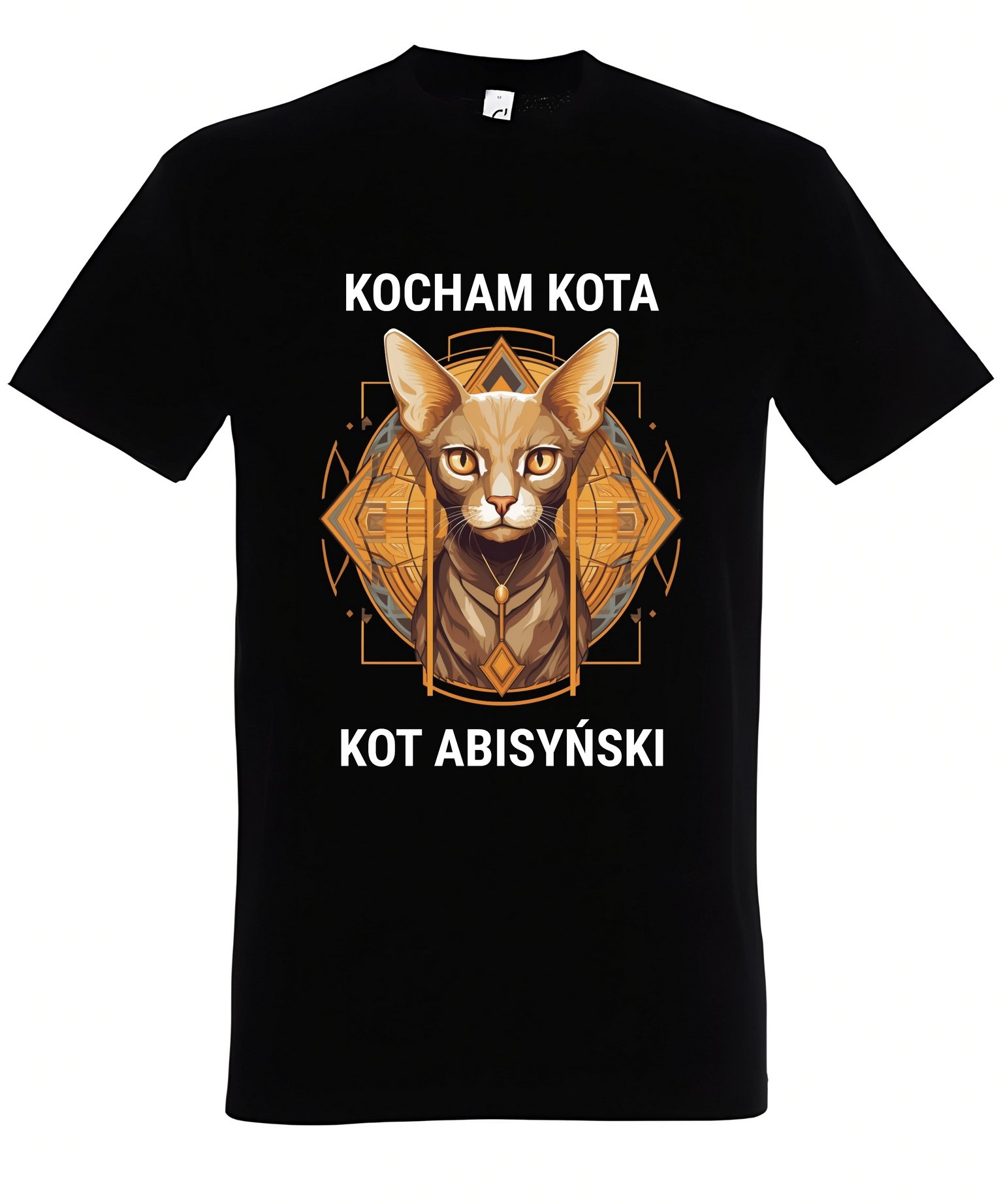 Klasyczna koszulka z kotem Kocham kota Kot abisyński
