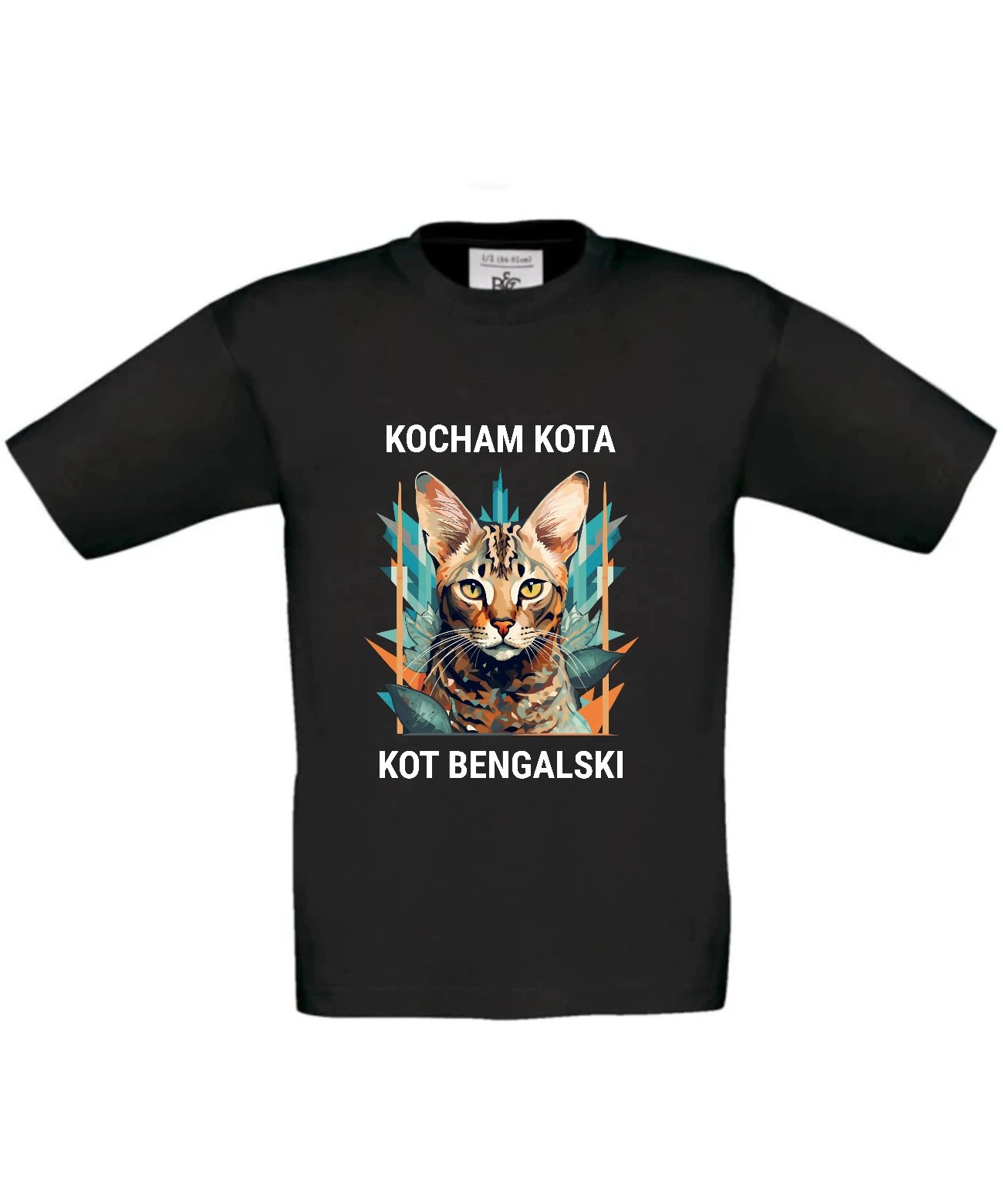 Dziecięca koszulka z kotem Kocham kota Kot bengalski